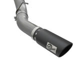 Large Bore-HD 5 Inch 409 Stainless Steel Dpf-Back Exhaust System w/Black Tip GM Diesel Trucks 2016 V8-6.6L (td) Lml aFe Power