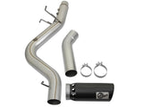 Large Bore-HD 4 Inch 409 Stainless Steel Dpf-Back Exhaust System w/Black Tip GM Diesel Trucks 17-19 V8-6.6L (td) L5P aFe Power