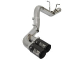 Rebel Xd Series 4 Inch 409 Stainless Steel Dpf-Back Exhaust w/Dual Black Tips GM Diesel Trucks 17-19 V8-6.6L (td) L5P aFe Power