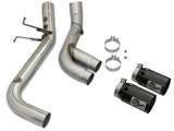 Rebel Xd Series 4 Inch 409 Stainless Steel Dpf-Back Exhaust w/Dual Black Tips GM Diesel Trucks 17-19 V8-6.6L (td) L5P aFe Power