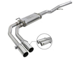 Rebel Series 3 Inch to 2-1/2 Inch 409 Stainless Steel Cat-Back Exhaust w/ Polish Tip Silverado/Sierra 1500 09-18 Crew Cab/Long Bed V6-4.3/V8-4.8/5.3L aFe Power