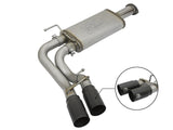 Rebel Series 3 Inch Cat-Back Exhaust System w/ Dual Mid-Side Exit Black Tips Toyota Tacoma 16-23 V6-3.5L aFe Power