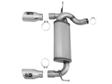 Rebel Series 2-1/2 Inch 409 Stainless Steel Axle-Back Exhaust w/ Polished Tips Jeep Wrangler (JK) 07-18 V6-3.6L/3.8L aFe Power