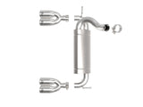 Rebel Series 2-1/2 Inch 409 Stainless Steel Axle-Back Exhaust System Polished Jeep Wrangler (JK) 07-18 V6-3.6/3.8L aFe Power