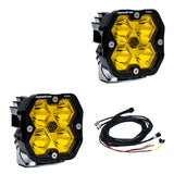Squadron 2.0 Pro Black LED Auxiliary Light Pod Pair Universal Baja Amber Baja Designs