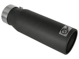 Mach Force-Xp 409 Stainless Steel Clamp-on Exhaust Tip Black 3 Inch Inlet x 4 Inch Outlet x 12 Inch L aFe Power