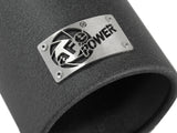 Mach Force-Xp 409 Stainless Steel Clamp-on Exhaust Tip Black 3 Inch Inlet x 4 Inch Outlet x 12 Inch L aFe Power