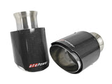 Mach Force-Xp 4-1/2 Inch Carbon Fiber OE Replacement Exhaust Tips Dodge Charger/Hellcat 15-22 V8-6.2L/6.4L Natural Finish aFe Power