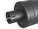 Mach Force-Xp 409 Stainless Steel Muffler w/ High-Temp Metallic Black finish 2-1/2 Inch ID Inlet & Outlet Center/Center 14 Inch L x 6 Inch Dia. aFe Power