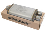 Mach Force-Xp 409 Stainless Steel Muffler 2-1/2 Inch ID Center/Dual-Outlet x 9 Inch W x 4 Inch H x 18 Inch L - Oval Body aFe Power