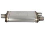 Mach Force-Xp 409 Stainless Steel Muffler 2-1/2 Inch ID Center/Dual-Outlet x 9 Inch W x 4 Inch H x 18 Inch L - Oval Body aFe Power