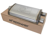 Mach Force-Xp 409 Stainless Steel Muffler 3 Inch ID Center/2-1/2 Inch ID Dual-Outlet x 11 Inch W x 6 Inch H x 22 Inch L - Oval Body aFe Power
