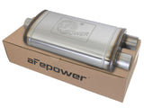 Mach Force-Xp 409 Stainless Steel Muffler 3 Inch ID Center/Dual-Outlet x 11 Inch W x 6 Inch H x 22 Inch L - Oval Body aFe Power