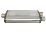 Mach Force-Xp 409 Stainless Steel Muffler 3 Inch ID Center/Dual-Outlet x 11 Inch W x 6 Inch H x 22 Inch L - Oval Body aFe Power