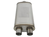 Mach Force-Xp 409 Stainless Steel Muffler 3 Inch ID Center/Dual-Outlet x 11 Inch W x 6 Inch H x 22 Inch L - Oval Body aFe Power