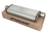 Mach Force-Xp 409 Stainless Steel Muffler 3 Inch ID Center/Offset x 9 Inch W x 4 Inch H x 22 Inch L - Oval Body aFe Power
