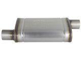 Mach Force-Xp 409 Stainless Steel Muffler 2-1/2 Inch ID Offset/Offset x 9 Inch W x 4 Inch H x 14 Inch L - Oval Body aFe Power