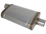 Mach Force-Xp 409 Stainless Steel Muffler 2-1/2 Inch ID Offset/Center x 9 Inch W x 4 Inch H x 14 Inch L - Oval Body aFe Power