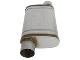 Mach Force-Xp 409 Stainless Steel Muffler 3 Inch ID Offset/Offset x 4 Inch H x 9 Inch W x 14 Inch L - Oval Body aFe Power