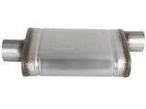 Mach Force-Xp 409 Stainless Steel Muffler 3 Inch ID Center/Offset x 4 Inch H x 9 Inch W x 14 Inch L - Oval Body aFe Power