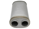 Mach Force-Xp 409 Stainless Steel Muffler 2-1/2 Inch ID Offset/Dual x 18 Inch L x 8 Inch W x 5 Inch H - Oval Body aFe Power