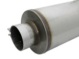 Saturn 4S 409 Stainless Steel Muffler 4 Inch ID Center/Center x 8 Inch Dia. x 30 Inch Oal - Round Body aFe Power