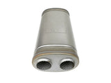 Mach Force-Xp 409 Stainless Steel Muffler 2-1/2 Inch Dual Inlet/Dual Outlet 5 Inch H x 8 Inch W x 18 Inch L - Oval Body aFe Power