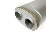 Mach Force-Xp 409 Stainless Steel Muffler 2-1/2 Inch Dual Inlet/Dual Outlet 5 Inch H x 8 Inch W x 18 Inch L - Oval Body aFe Power