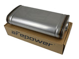 Mach Force-Xp 304 Stainless Steel Muffler 2-1/2 Inch ID Center/Offset x 9 Inch W x 4 Inch H x 18 Inch L - Oval Body aFe Power