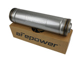 Mach Force-Xp 304 Stainless Steel Muffler 2-1/2 Inch ID Center/Center x 5 Inch Dia. x 18 Inch L - Round Body aFe Power