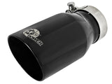 Mach Force-Xp 304 Stainless Steel Clamp-on Exhaust Tip Black 2-1/2 Inch Inlet x 3-1/2 Inch Outlet X 7 Inch L aFe Power