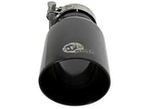 Mach Force-Xp 304 Stainless Steel Clamp-on Exhaust Tip Black 2-1/2 Inch Inlet x 3-1/2 Inch Outlet X 7 Inch L aFe Power