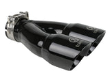 Takeda 304 Stainless Steel Clamp-on Exhaust Tip Black 2-1/2 Inch Inlet x 3 Inch Dual Outlet x 9-1/2 Inch L aFe Power