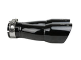 Takeda 304 Stainless Steel Clamp-on Exhaust Tip Black 2-1/2 Inch Inlet x 3 Inch Dual Outlet x 9-1/2 Inch L aFe Power