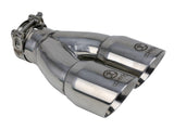 Takeda 304 Stainless Steel Clamp-on Exhaust Tip Polished 2-1/2 Inch Inlet x 3 Inch Dual Outlet x 9-1/2 Inch L aFe Power