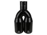 Takeda 304 Stainless Steel Clamp-on Exhaust Tip Black 2-1/2 Inch Inlet x 3-1/2 Inch Outlet X 12 Inch L aFe Power