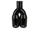 Mach Force-Xp 409 Stainless Steel Clamp-on Exhaust Tip Black 2-1/2 Inch Inlet x 3-1/2 Inch Outlet X 12 Inch L aFe Power