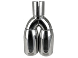 Takeda 304 Stainless Steel Clamp-on Exhaust Tip Polished 2-1/2 Inch Inlet x 3-1/2 Inch Outlet X 12 Inch L aFe Power