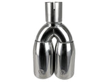 Mach Force-Xp 304 Stainless Steel Clamp-on Exhaust Tip Polished 2-1/2 Inch Inlet x 3-1/2 Inch Outlet X 12 Inch L aFe Power