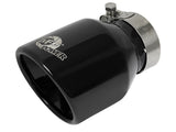 Mach Force-Xp 409 Stainless Steel Clamp-on Exhaust Tip Black 2-1/2 Inch Inlet x 4 Inch Outlet x 6 Inch L aFe Power