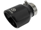 Takeda 304 Stainless Steel Clamp-on Exhaust Tip Black 2-1/2 Inch Inlet x 4 Inch Outlet x 6 Inch L aFe Power