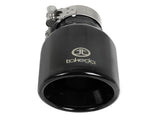 Takeda 304 Stainless Steel Clamp-on Exhaust Tip Black 2-1/2 Inch Inlet x 4 Inch Outlet x 6 Inch L aFe Power