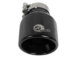 Mach Force-Xp 409 Stainless Steel Clamp-on Exhaust Tip Black 2-1/2 Inch Inlet x 4 Inch Outlet x 6 Inch L aFe Power