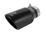 Takeda 409 Stainless Steel Clamp-on Exhaust Tip Black 2-1/2 Inch Inlet x 4 Inch Outlet x 8 Inch L aFe Power