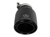 Takeda 409 Stainless Steel Clamp-on Exhaust Tip Black 2-1/2 Inch Inlet x 4 Inch Outlet x 8 Inch L aFe Power