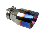 Mach Force-Xp 304 Stainless Steel Clamp-on Exhaust Tip Blue Flame 2-1/2 Inch Inlet x 4 Inch Outlet x 7 Inch L aFe Power