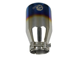 Mach Force-Xp 304 Stainless Steel Clamp-on Exhaust Tip Blue Flame 2-1/2 Inch Inlet x 4 Inch Outlet x 7 Inch L aFe Power