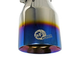 Mach Force-Xp 304 Stainless Steel Clamp-on Exhaust Tip Blue Flame 2-1/2 Inch Inlet x 4 Inch Outlet x 7 Inch L aFe Power