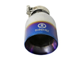Takeda 304 Stainless Steel Clamp-on Exhaust Tip Blue Flame 2-1/2 Inch Inlet x 4 Inch Outlet x 7 Inch L aFe Power