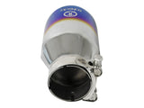 Takeda 304 Stainless Steel Clamp-on Exhaust Tip Blue Flame 2-1/2 Inch Inlet x 4 Inch Outlet x 7 Inch L aFe Power